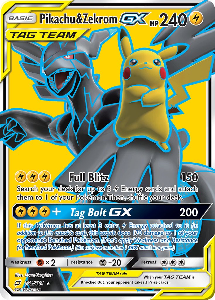 Pikachu & ZekromTag Team GX 162/181