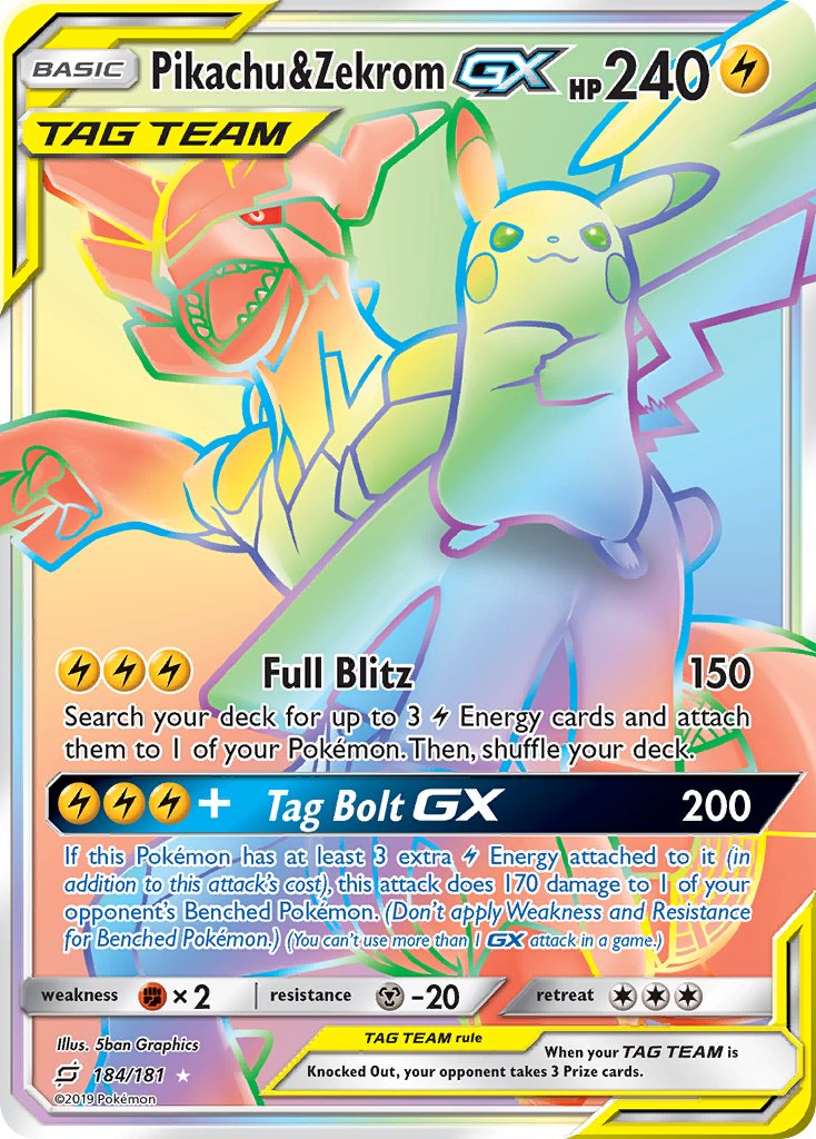 Pikachu & ZekromTag Team GX 184/181