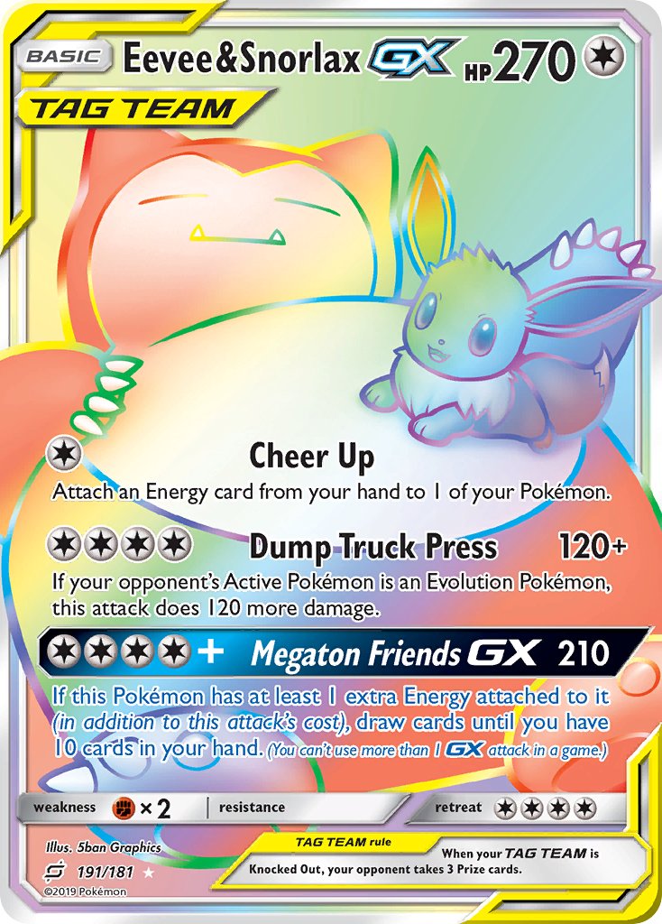 Eevee & SnorlaxTag Team GX 191/181