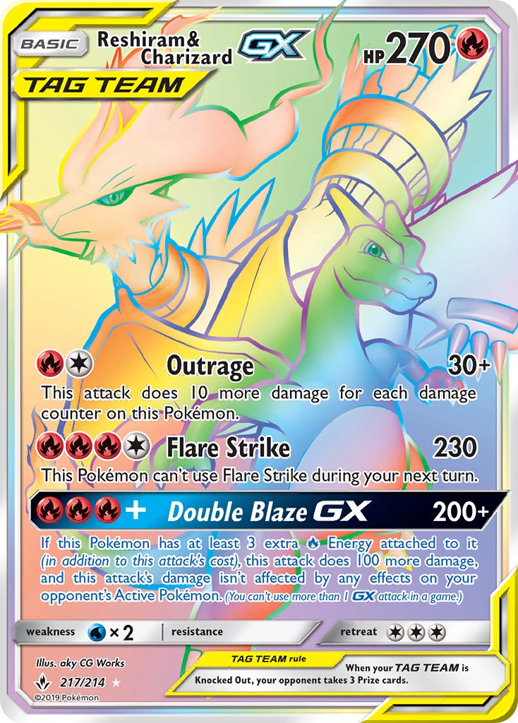 Reshiram & CharizardTag Team GX 217/214