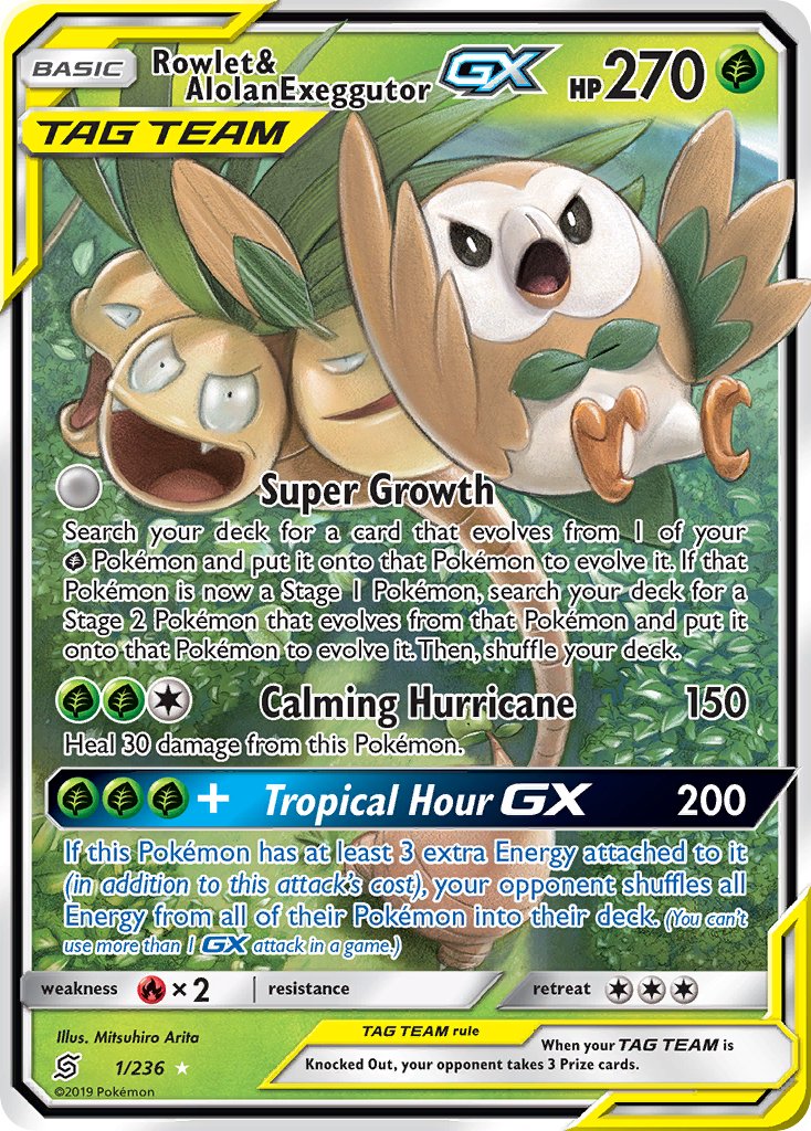 Rowlet & Alolan ExeggutorTag Team GX 1/236