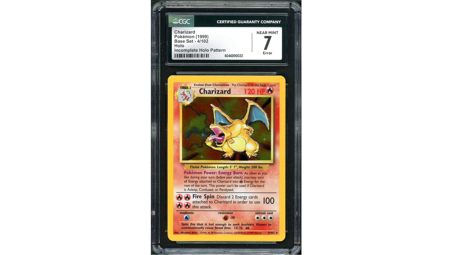 Charizard Incomplete Holo Error
