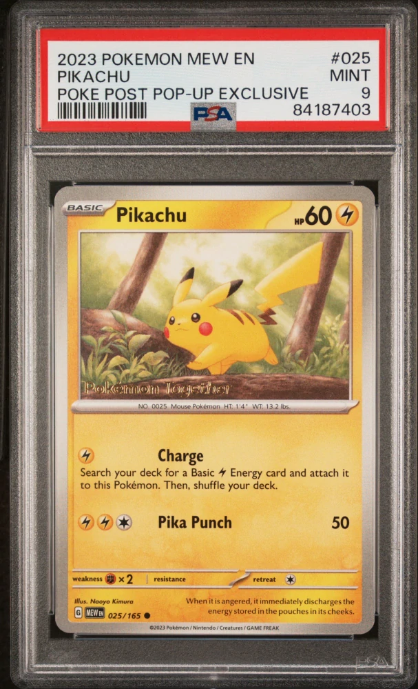 PSA 9 Pokémon Together Pikachu 025/165