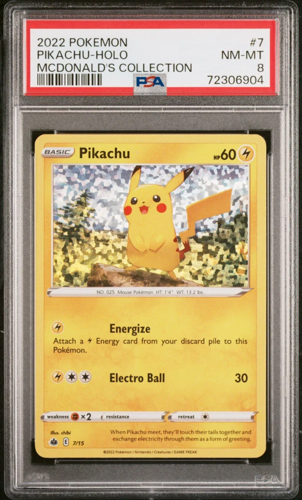 PSA 8 Mcdonald collection Pikachu 7/15
