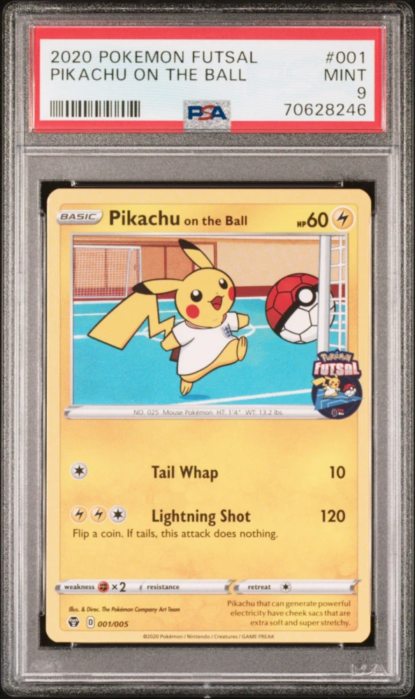 PSA 9 Pikachu on the ball