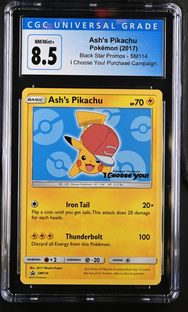 CGC 8,5 Ash´s Pikachu SM114