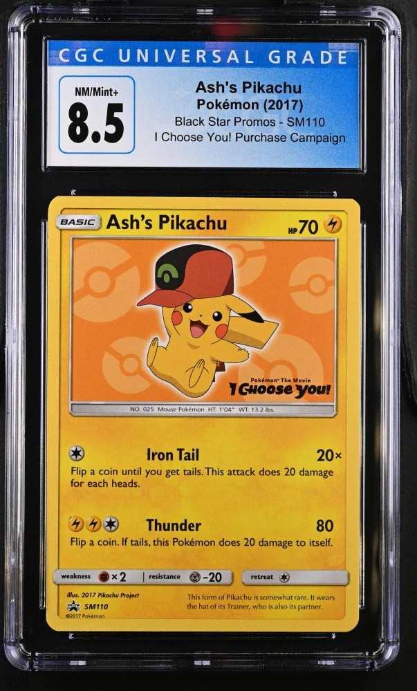 CGC 8,5 Ash´s Pikachu SM110