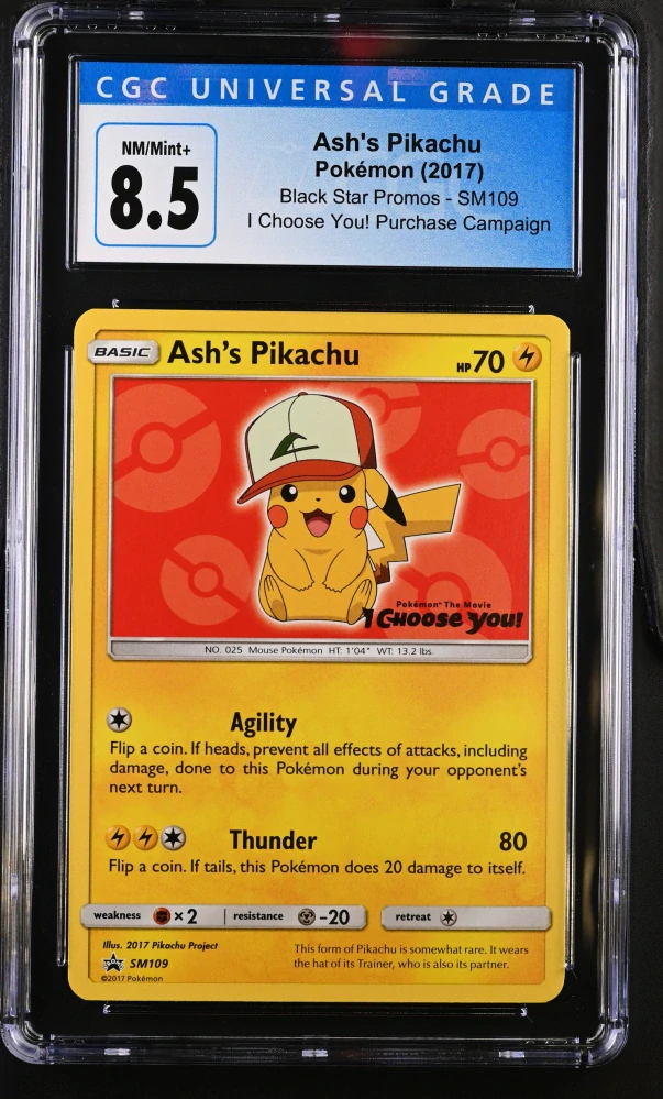 CGC 8,5 Ash´s Pikachu SM109