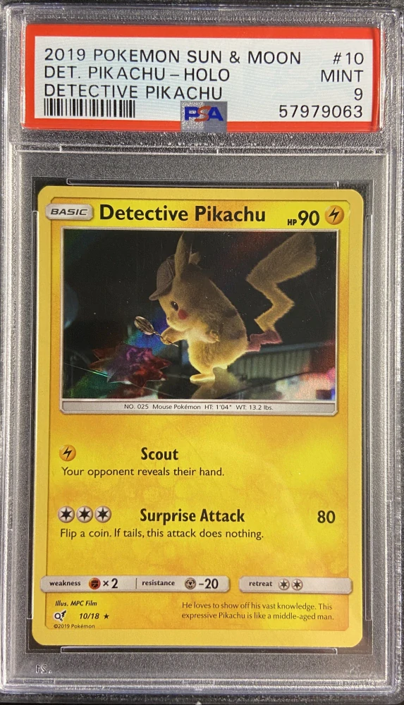 PSA 9 Detective Pikachu 10/18