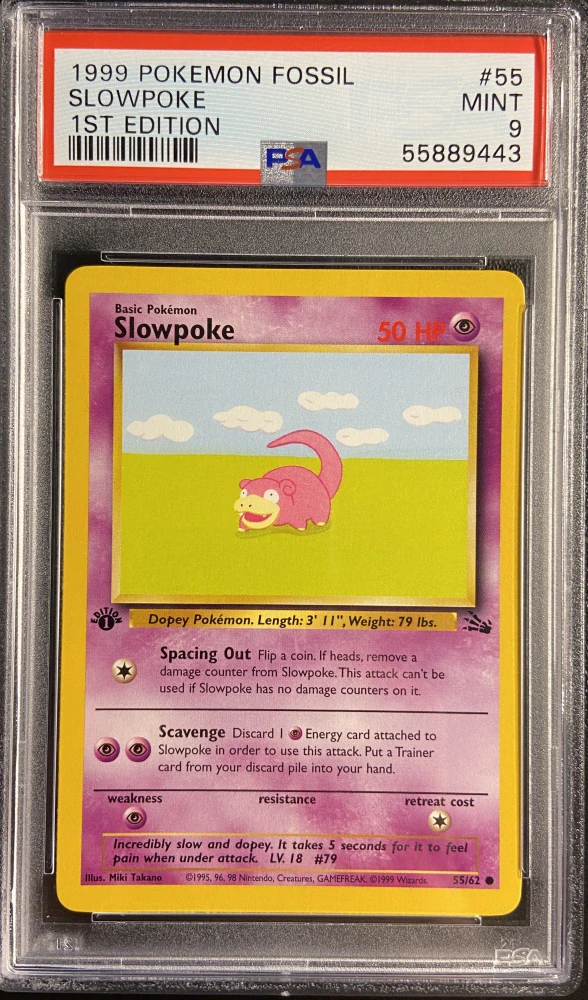 PSA 9 1st edition Slowpoke 55/62