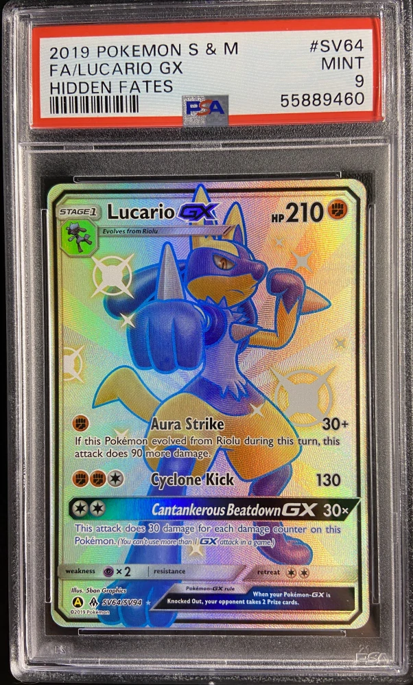 PSA 9 Lucario GX SV64