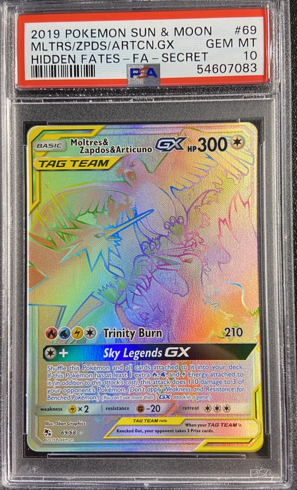 PSA 10 Moltres & Zapdos & ArticunoTag Team GX 69/68