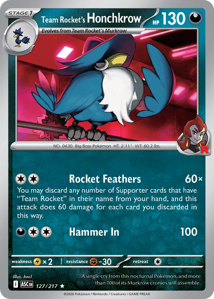 Team Rocket's Honchkrow 127/217