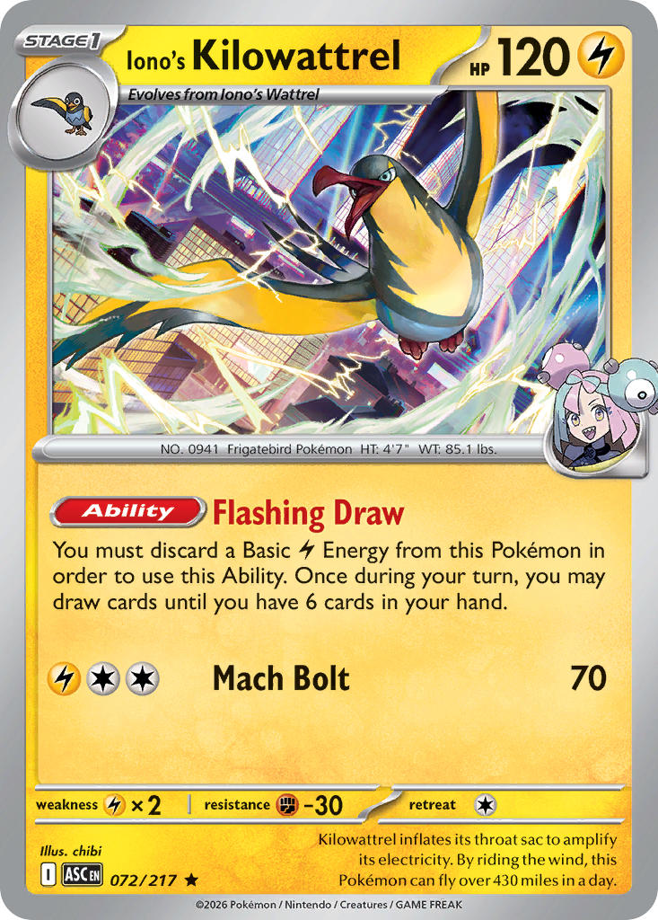 Iono's Kilowattrel 072/217