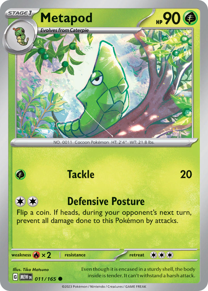 Metapod 011/165 Reverse holo