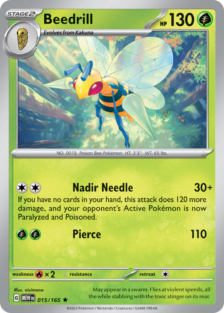 Beedrill 015/165 Reverse holo