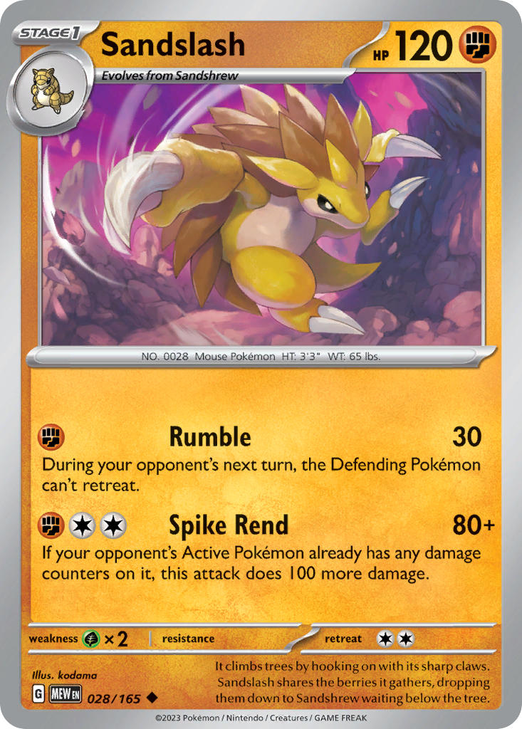 Sandslash 028/165 Reverse holo