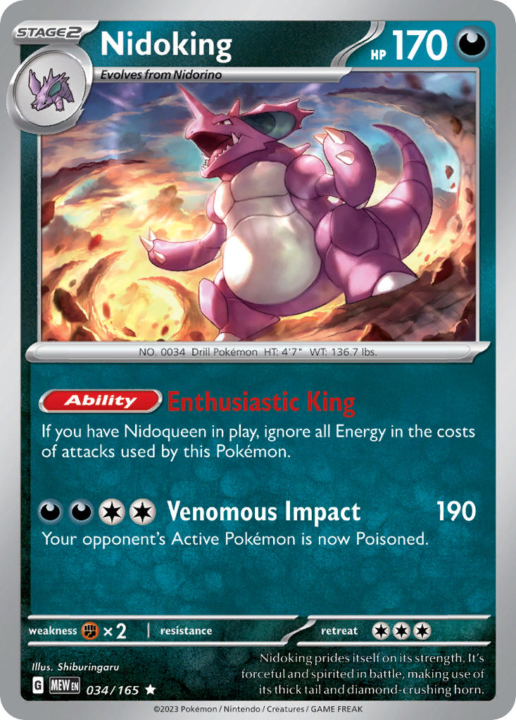 Nidoking 034/165 Reverse holo