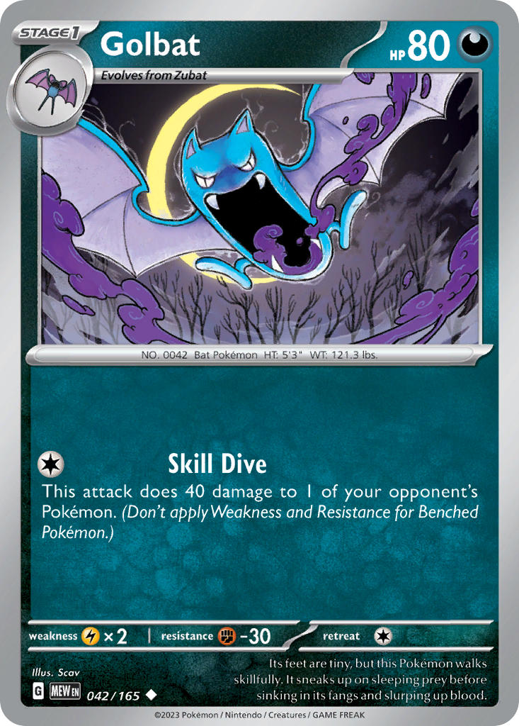 Golbat 042/165 Reverse holo
