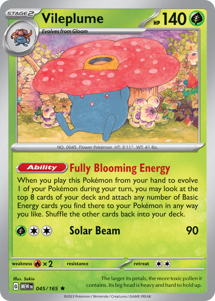 Vileplume 045/165 Reverse holo