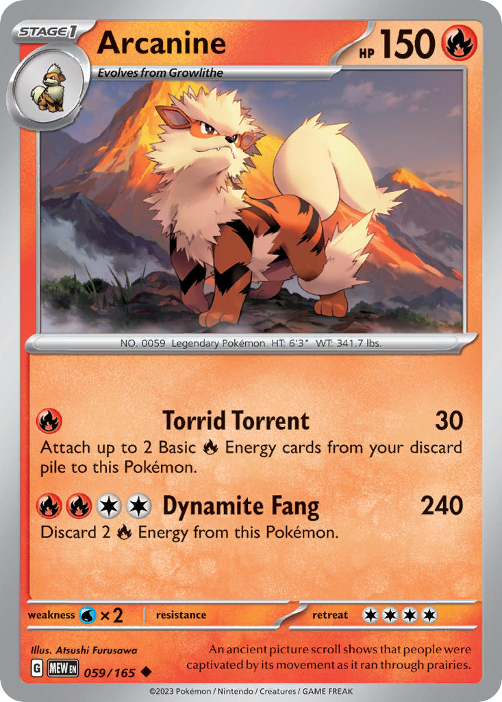 Arcanine 059/165 Reverse holo