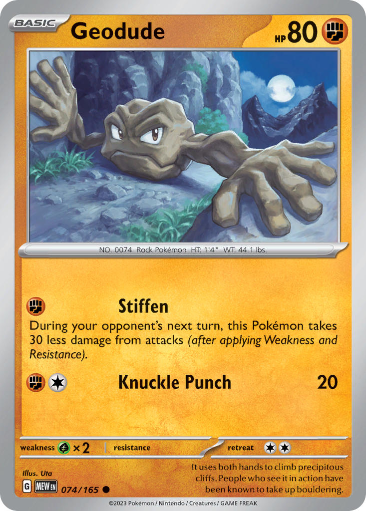 Geodude 074/165 Reverse holo