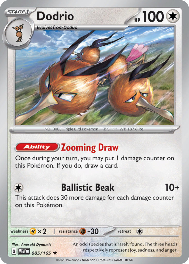 Dodrio 085/165 Reverse holo