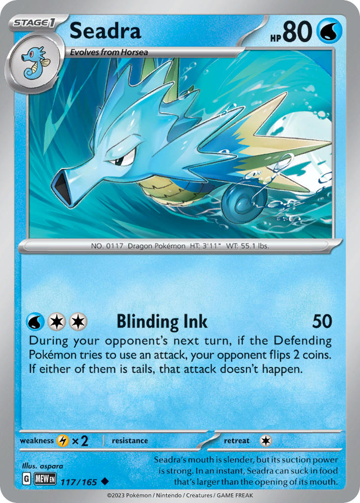 Seadra 117/165 Reverse holo
