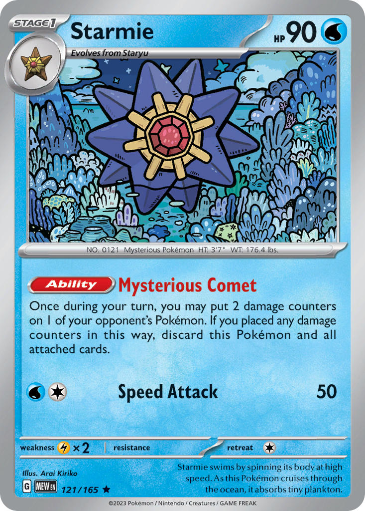 Starmie 121/165 Reverse holo