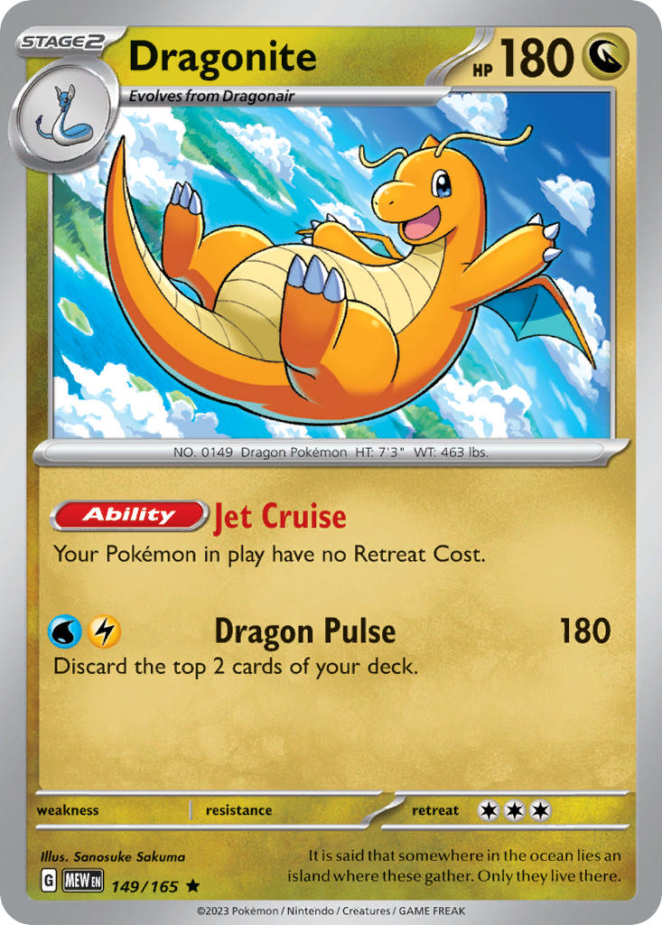 Dragonite 149/165 Reverse holo