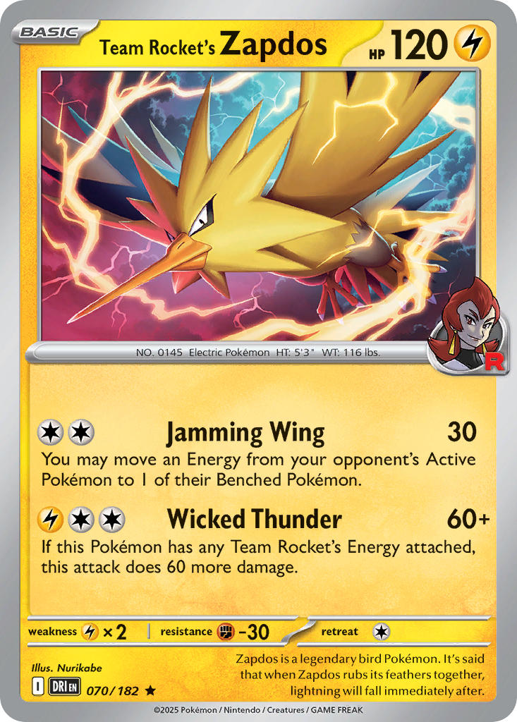 Team Rocket's Zapdos 70/182