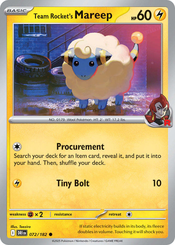 Team Rocket's Mareep 72/182