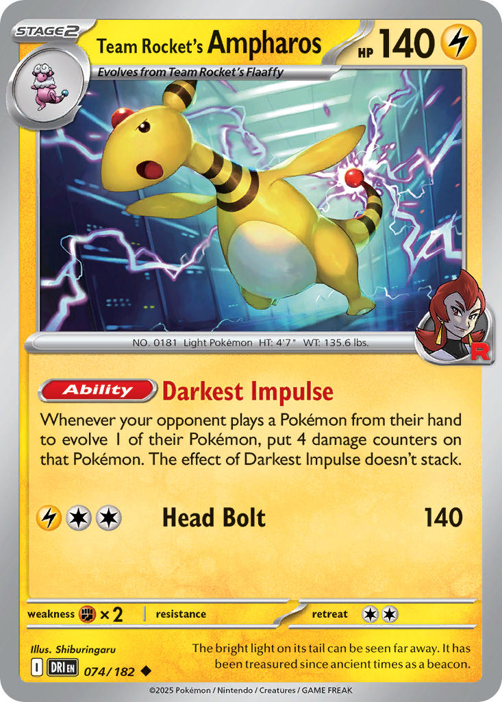 Team Rocket's Ampharos 74/182