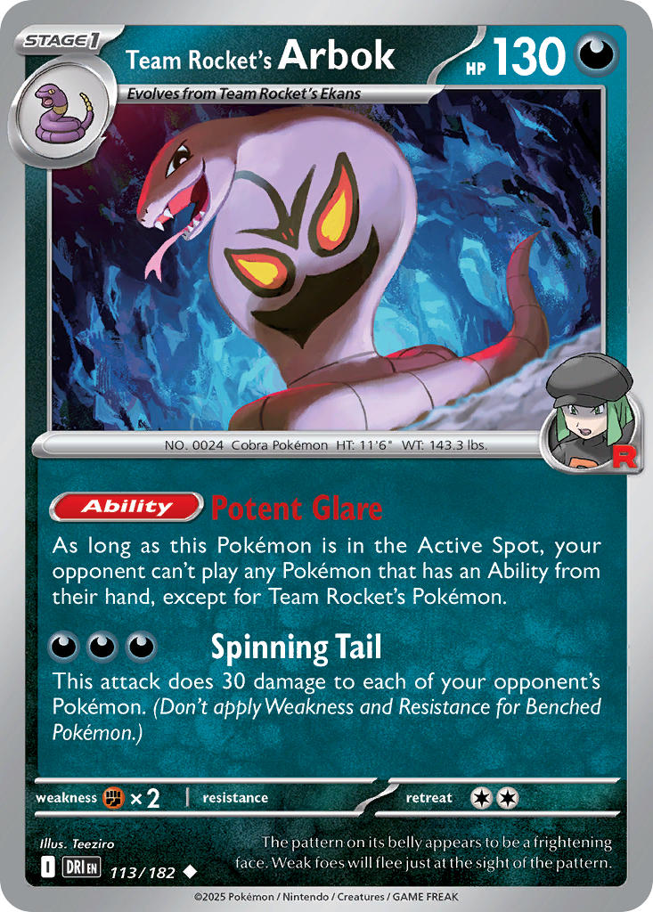Team Rocket's Arbok 113/182