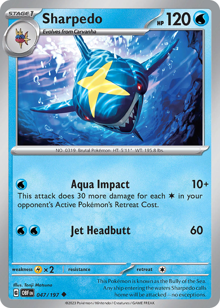 Sharpedo 047/197 Reverse holo