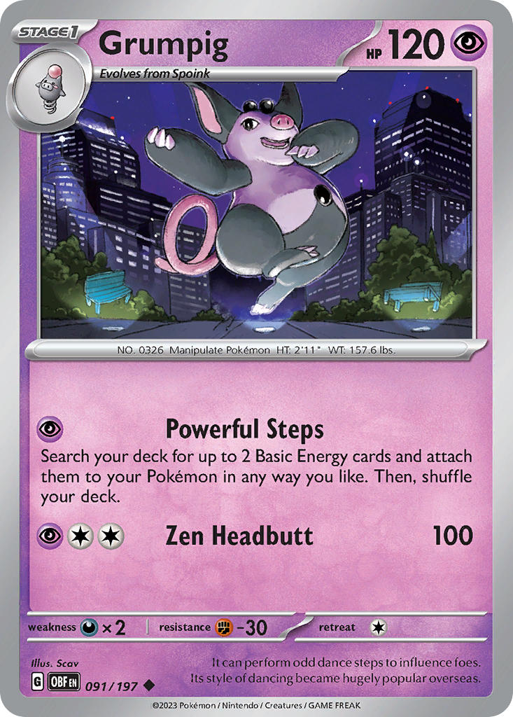 Grumpig 091/197 Reverse holo