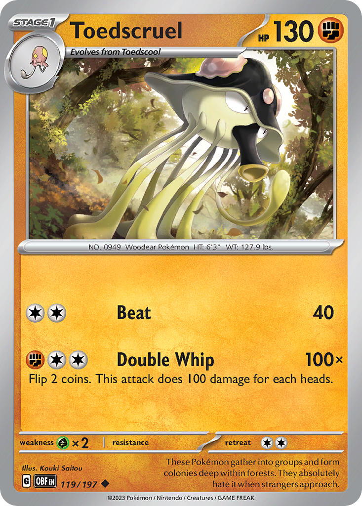 Toedscruel 119/197 Reverse holo
