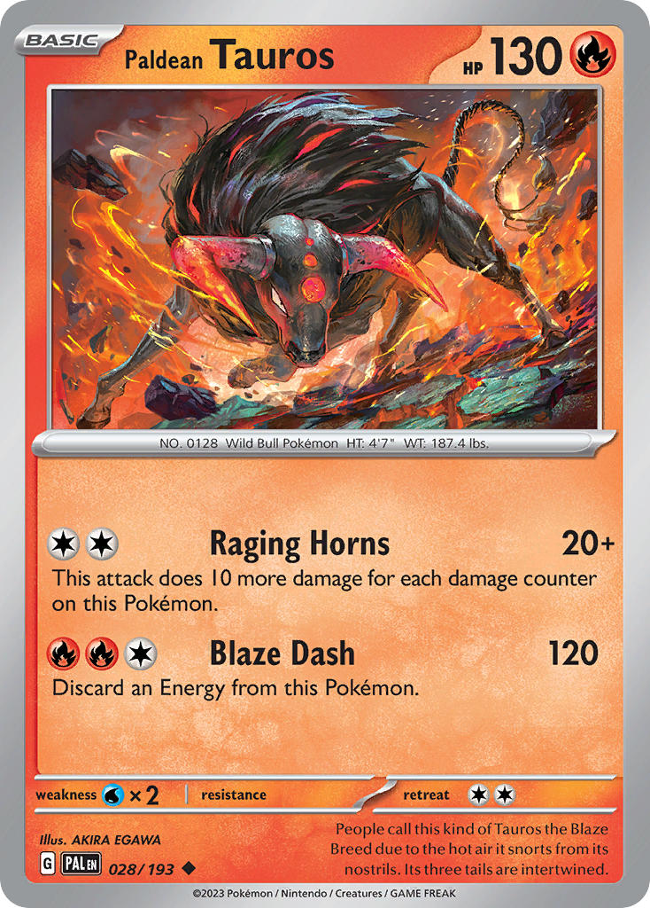 Paldean Tauros 28/193 Reverse holo