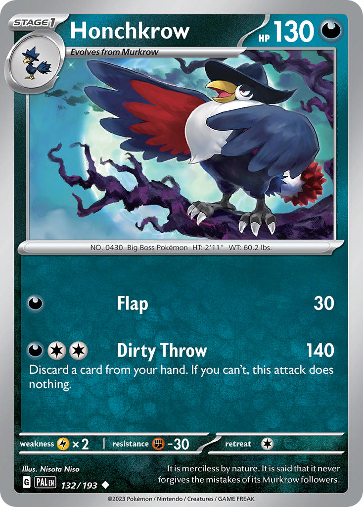 Honchkrow 132/193 Reverse holo