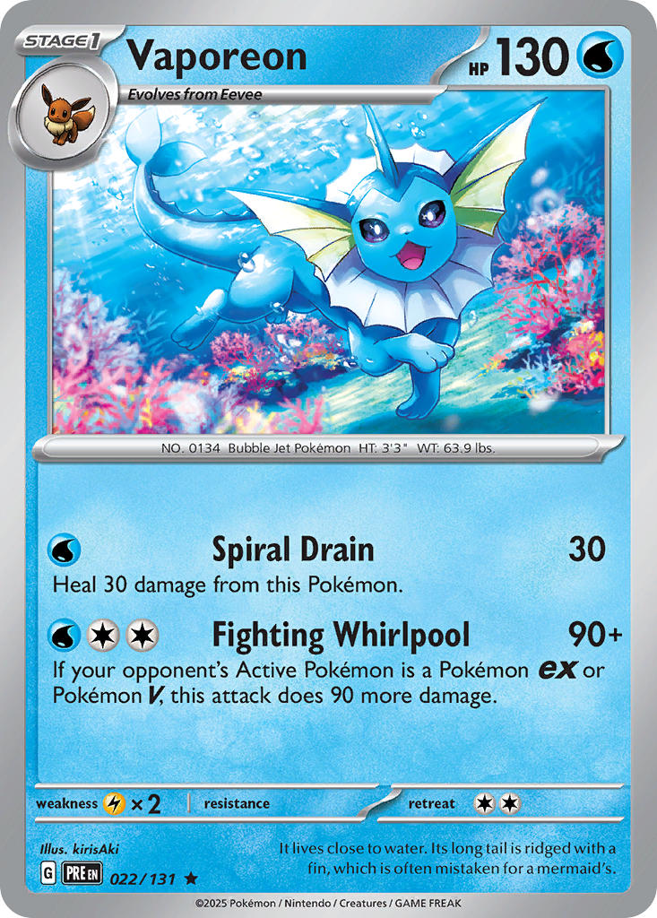 Vaporeon 022/131 Reverse holo