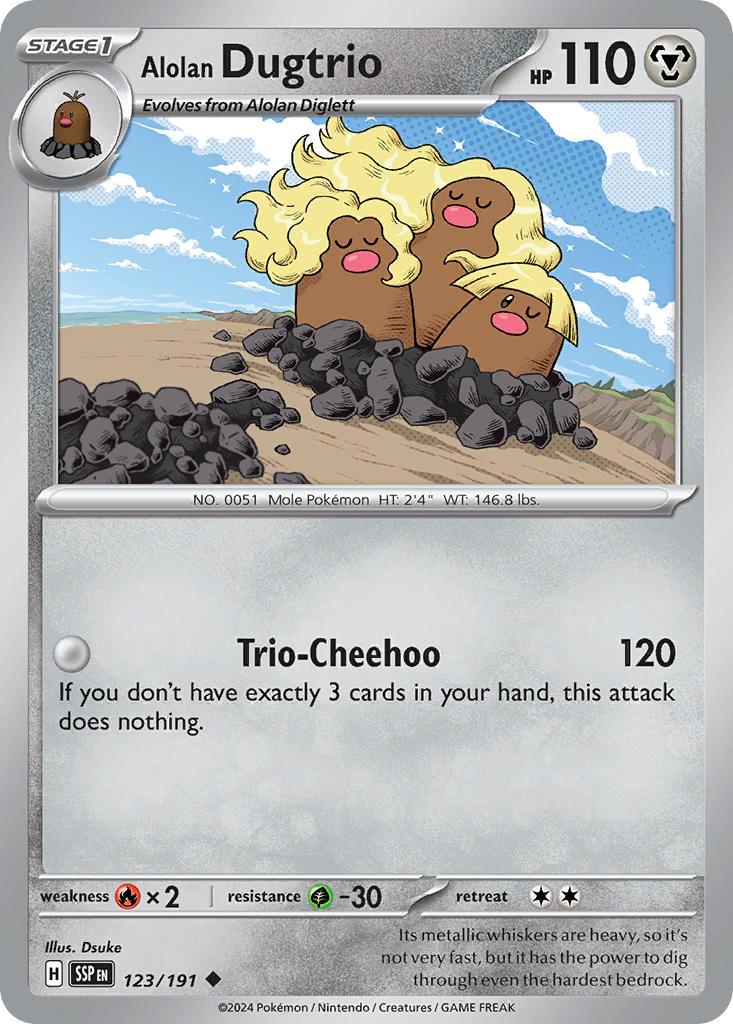 Alolan Dugtrio 123/191 Reverse holo
