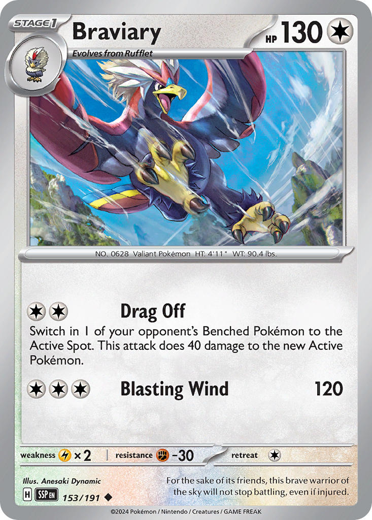 Braviary 153/191 Reverse holo
