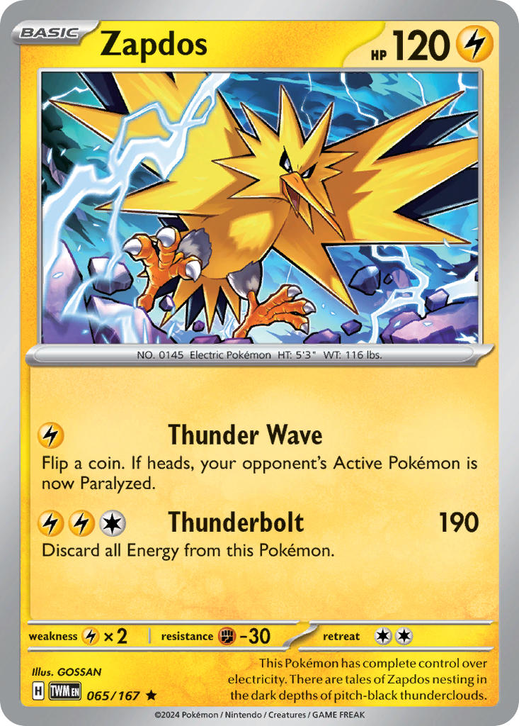 Zapdos 065/167 Reverse holo