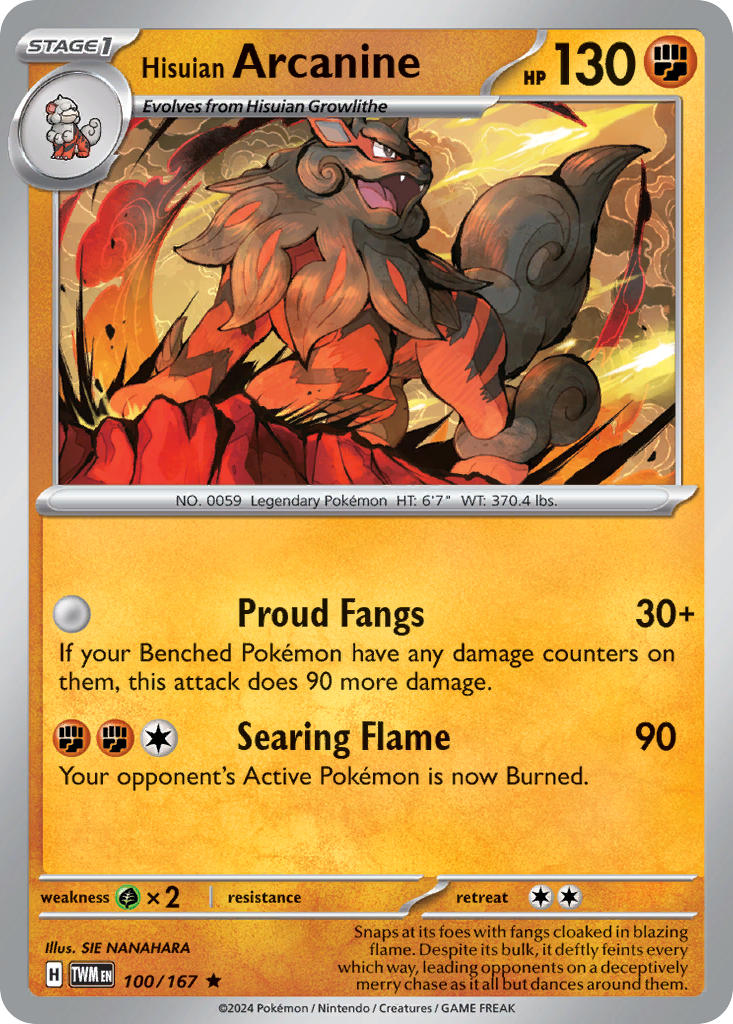 Hisuian Arcanine 100/167 Reverse holo